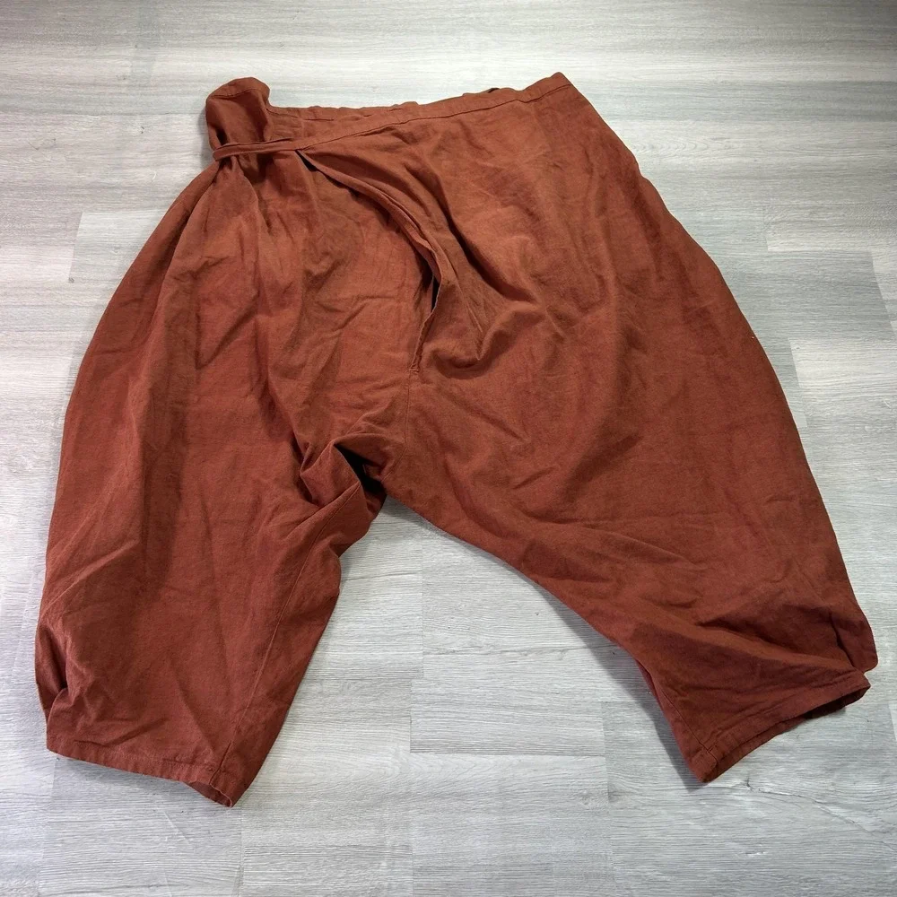 Prospective Flow Momohiki Pants Mens Meidum Brown Hemp Cotton Belted Relaxed Fit